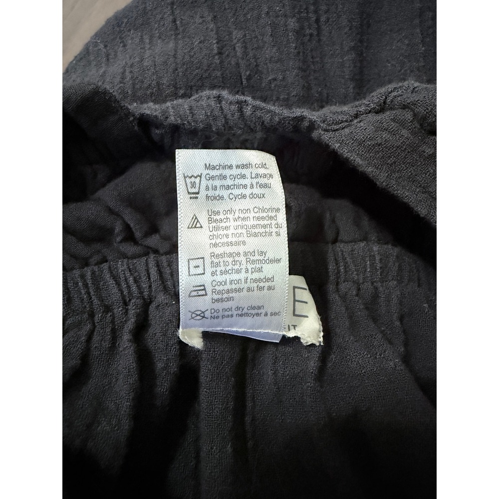 L*SPACE That Feel Good Fit Black Cotton Gauze Deep V-Neck Smocked Maxi Dress S/P - Picture 9 of 9